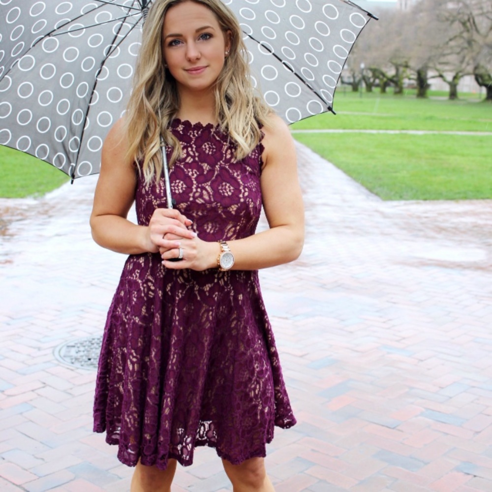 Purple lace dress - Macy’s